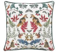Evans Lichfield Mirrored Fox Watercolour Printed Piped Feather Rich Cushion