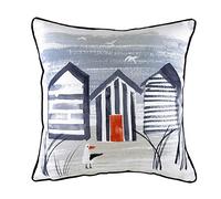 Evans Lichfield Nautical Beach Huts Cushion Cover, Multi, 43 x 43 cm
