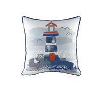 Evans Lichfield Nautical Lighthouse Hand-Painted Watercolour Printed Cushion | Size: 43 cm x 43 cm Evans Lichfield Multicolor 43 cm x 43 cm
