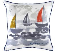 Evans Lichfield Nautical Sailboats Cushion Cover, Multi, 43 x 43cm