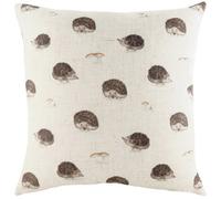 Evans Lichfield Oakwood Hedgehogs Repeat Cushion Cover, Multi, 43 x 43cm