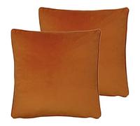 Evans Lichfield Opulence Feather Filled Cushions (Twin Pack), Polyester, Tangerine