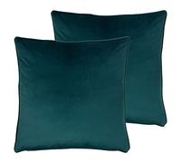 Evans Lichfield Opulence Feather Filled Cushions (Twin Pack), Polyester, Teal