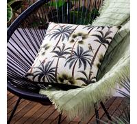 Evans Lichfield 'Palms Square' Tropical Outdoor Cushion in Green Evans Lichfield Green