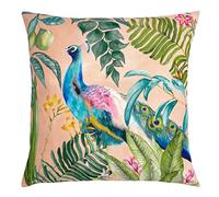 Evans Lichfield Peacock Outdoor Polyester Filled Cushion, Polyester, Blush, 43 x 43cm (PEACOCK/HF2/BLS)