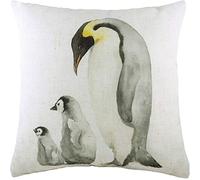 Evans Lichfield Penguin Family Cushion Cover, Multi, 43 x 33cm