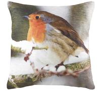 Evans Lichfield Photo Robin Printed Feather Filled Cushion
