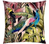 furn. Toucan and Peacock Outdoor Polyester Filled Cushion, Multi, 43 x 43cm