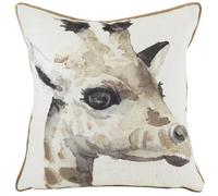 Evans Lichfield Safari Giraffe Hand-Painted Watercolour Printed Cushion in White | Size: 43 cm x 43 cm Evans Lichfield White 43 cm x 43 cm