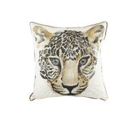 Evans Lichfield Safari Leopard Hand-Painted Watercolour Printed Cushion in White | Size: 43 cm x 43 cm Evans Lichfield White 43 cm x 43 cm