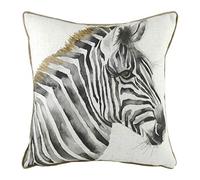 Evans Lichfield Safari Zebra Feather Filled Cushion, White, 43 x 43cm