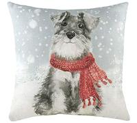 Evans Lichfield Snowy Dog with Scarf Cushion Cover, Multi, 43 x 43cm