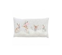 Evans Lichfield Snowy Hare Hand Painted Printed Christmas Cushion | Size: 30 cm x 50 cm Evans Lichfield Multicolor 30 cm x 50 cm