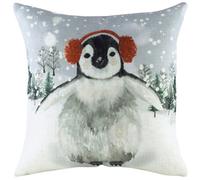 Evans Lichfield Snowy Penguin Printed Feather Filled Cushion