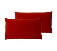 Evans Lichfield Sunningdale Polyester Filled Cushions (Twin Pack), Flame, 30 x 50cm