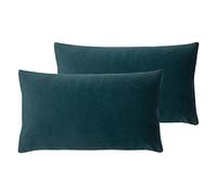 Evans Lichfield Sunningdale Polyester Filled Cushions (Twin Pack), Kingfisher, 30 x 50cm