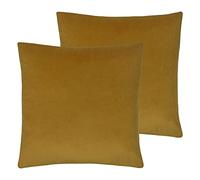Evans Lichfield Sunningdale Twin Pack Polyester Filled Cushions Saffron 50 x 50cm, Yellow