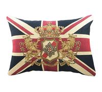 Evans Lichfield Union Jack Lion Cushion Cover, Cotton, Multicolour, 46 x 32cm, UJACKLI/3CC/MUL