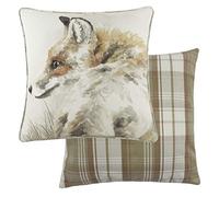 Evans Lichfield Watercolour Fox Cushion Cover, Multi, 43 x 43cm
