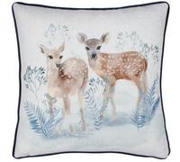 Evans Lichfield Winter Fawns Printed Feather Rich Cushion