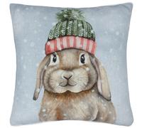 Evans Lichfield Winter Rabbit Printed Polyester Filled Cushion