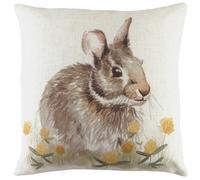 Evans Lichfield Woodland Hare Cushion Cover, White, 43 x 43cm
