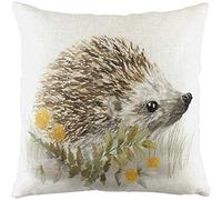 Evans Lichfield Woodland Hedgehog Cushion Cover, White, 43 x 43cm