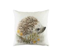 Evans Lichfield Woodland Hedgehog Polyester Filled Cushion, Polyester, Linen, White