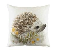 Evans Lichfield Woodland Hedgehog Polyester Filled Cushion, Polyester, Linen, White