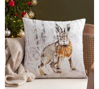 Evans Lichfield Xmas Hare Hare Feather Rich Cushion