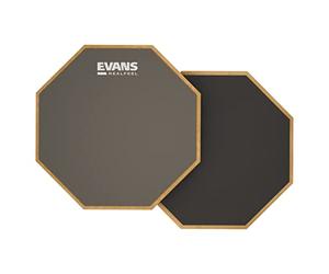 Evans RF-6D RealFeel - Drum Practice Pad - Drum Pad - Drummer Practice Pad - Gum Rubber & Neoprene, 2 Sided, 6 Inch, Gray