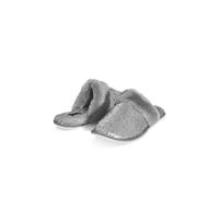 EVANS Silver Glitter Faux Fur Lined Slipper - Women's