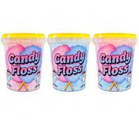 Evans' Sweets 6 x Pink Vanilla & Blue Raspberry Candy Floss Tubs 50g Each | Freshly Made in the UK | Mixed Flavour Fairground Candy Floss | Party Favours & Gifts