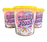 Evans' Sweets 6 x Pink Vanilla Candy Floss Tubs 50g Each | Freshly Made in the UK | Soft Fluffy Fairground Candy Floss | Party Favours, Wedding Sweet Table, Gifts & Celebrations