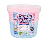 Evans' Sweets Party Size Candy Floss Sharing Tub 250g | 10 x 25g Servings | Pink Vanilla, Blue Raspberry or Pink & Blue Mix | Freshly Made Cotton Candy | Resealable Tub