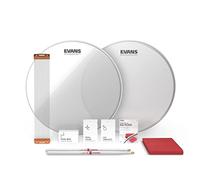 Evans UV1 Snare Drum Tune Up Kit - Contains UV Drum Head, Resonant Snare Head, ProMark 5a Drumsticks, Snare Wire, Drum Key, EQ Pods Dampener, Lug Lubricant, Metal Polish, Polishing Cloth - 13 inch