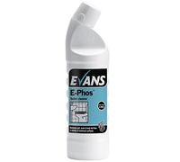 Evans Vanodine E-Phos, Perfumed Washroom Toilet Cleaner Sanitiser, 1 L Angle Neck Bottle, Pack of 6