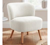 evans velvet accent chair with wooden legs in cream