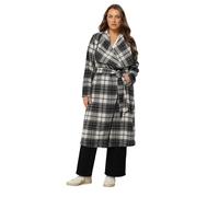 EVANS & White Check Waterfall Coat - Women's - Plus Size Curve