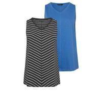 Evans Women's 2 Pack Cotton Vest Tops | Size: 22-24 Evans Multicolor 22-24