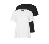 EVANS 2 Pack Curve & Black V-Neck Modal Rich T-Shirts - Women's - Plus Size Curve
