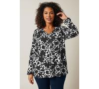 Evans Women's Abstract Print Blouse in Black | Size: 16 Evans Black 16