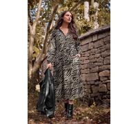 Evans Women's Abstract Shirt Dress in Black | Size: 22-24 Evans Black 22-24