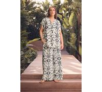 Evans Women's Abstract Wide Leg Trousers | Size: 30-32 Evans Multicolor 30-32