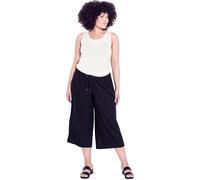 EVANS Women's Avenue Plus Size Wide Leg Crop Pant, Black, 20