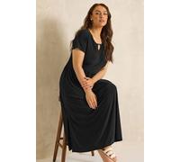 Evans Women's Bar Detail Midi Dress in Black | Size: 18 Evans Black 18