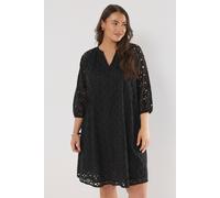 Evans Women's Broderie Swing Dress in Black | Size: 18 Evans Black 18