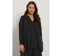 Evans Women's Chiffon Hem Blouse in Black | Size: 18 Evans Black 18