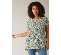 Evans Women's Ditsy Floral Print Blouse in Black | Size: 22-24 Evans Black 22-24