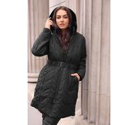 Evans Women's Faux Fur Luxe Parka Coat in Black | Size: 18 Evans Black 18